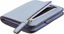 RFID Blocking Small Compact Leather Wallet Women