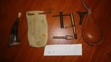 Powder Horn, Measure, Funnel, Nipple Wrench Ball Bag Muzzleloader