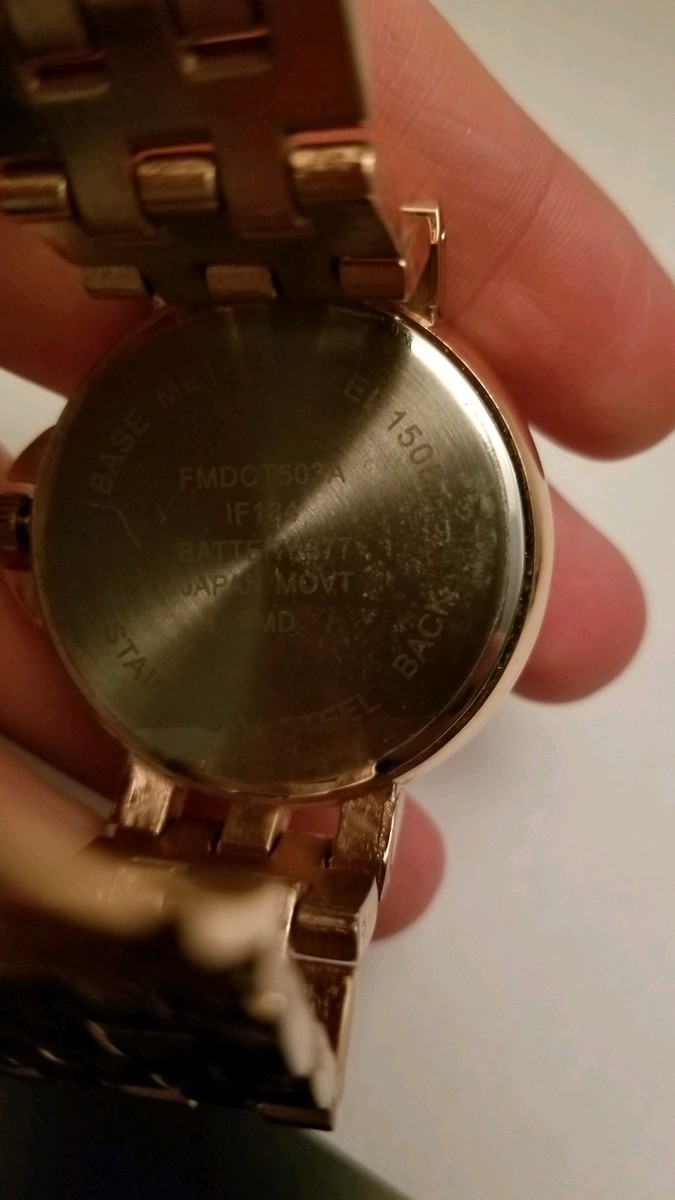 Valletta Rose Gold Fashion Wide Face Analog Watch With