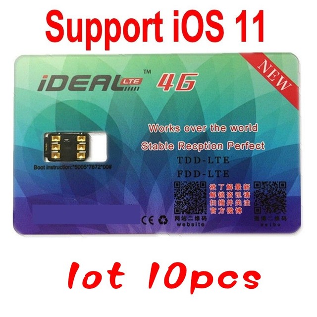 Lot iDeal Turbo sim Card Unlock for iPhone 7 6S 6Plus 5S 5 + iOS 10 11