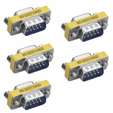 5 X 9Pin RS-232 DB9 Male to Female Serial Cable Gender Changer Coupler Adapter