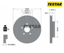 2pcs Brake Disc PRO TEXTAR 92345403 for Toyota Yaris
