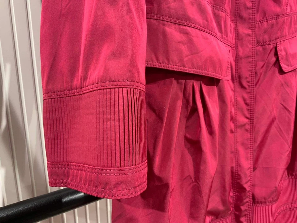 Burberry Veste Longue Rose Pour Femme Taille 44IT Très Bon État 100% Polyester  - Photo 3/4