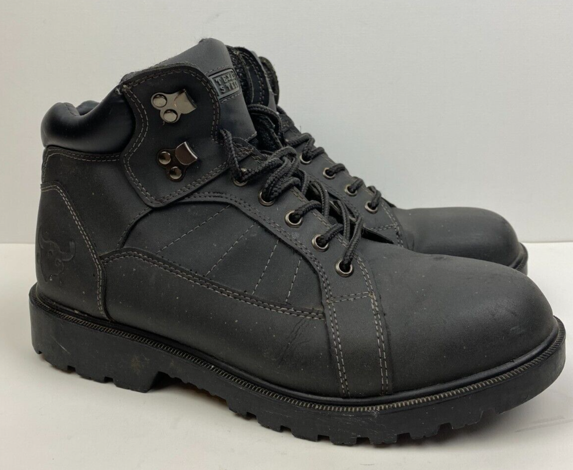 Texas Steer Cowboy Boots Mens Size 9.5 Leather Black Boots Oil Resistant Ariat Mens Black Sting Cowboy Boots – Texas Boot Company main image 2