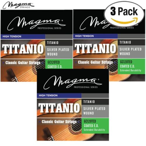 3-PACK Magma GC120TED High Tension Titanium Nylon Classical Guitar Strings - Picture 1 of 1