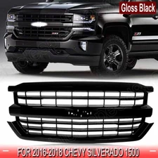 GLOSS BLACK FRONT GRILLE FOR 2016-18 CHEVROLET SILVERADO 1500 Z71 HIGH COUNTRY