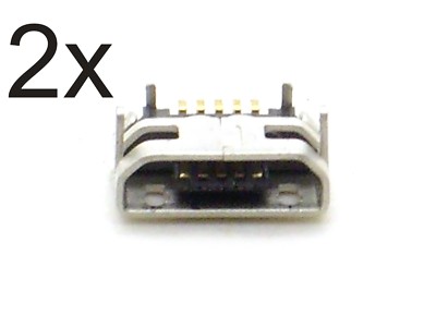 2x Micro B USB Buchse 5 Pin (Einbaubuchse,Ladebuchse,Handy,Tablet,Mini,SMD)RG1/1