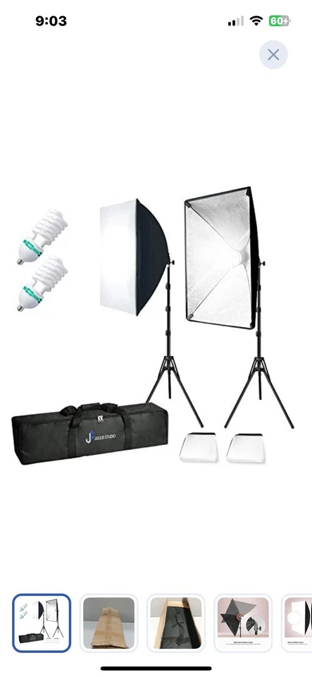 Julius Studio 80W Continuous Lighting Kit with 2 Softbox Light and Carry...case. - Image 3 of 4