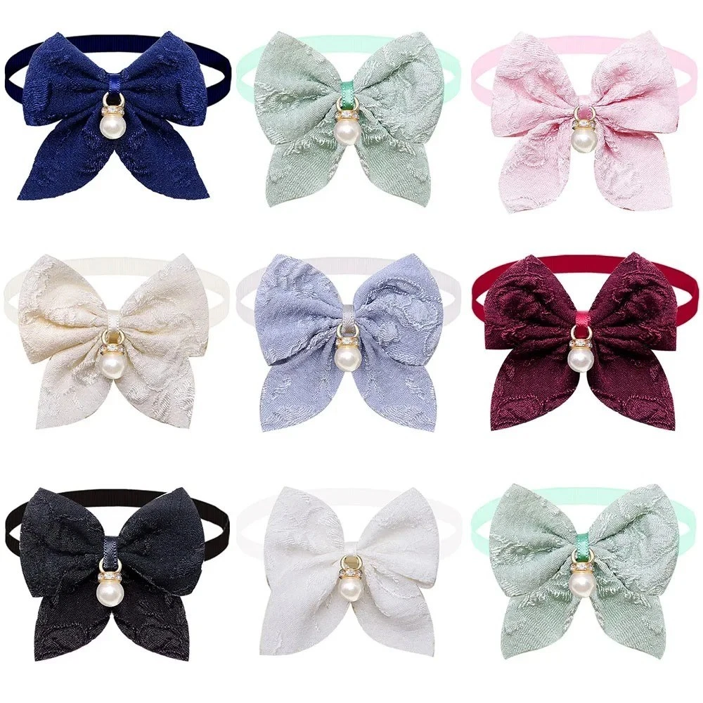 50Pcs Dog Bowties Pet Neckties Adjustable Cute Bow Tie Collar Grooming Supplies