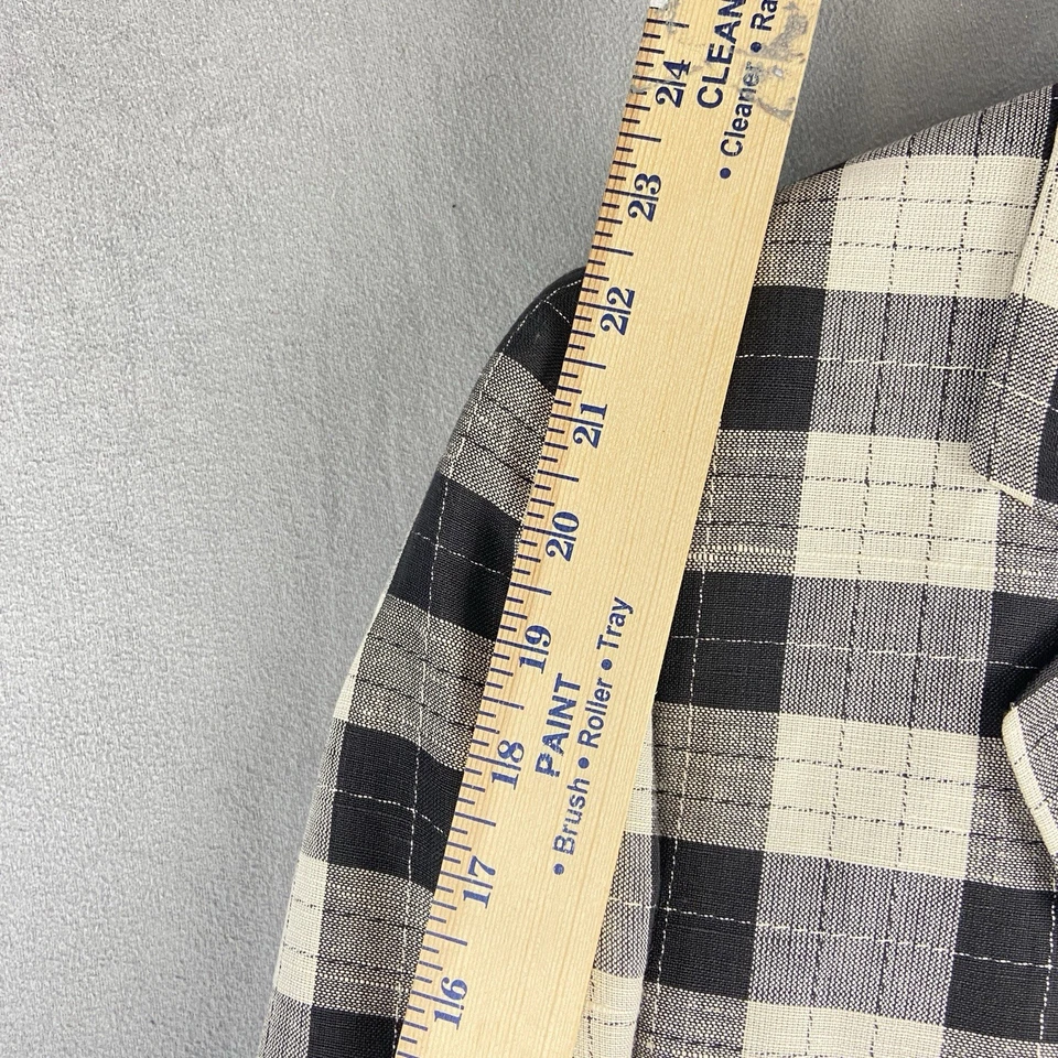 Giorgio Sant'Angelo клетку белый черный с подкладкой блейзер куртка жемчуг кнопка льняной черный - Изображение 3 из 4