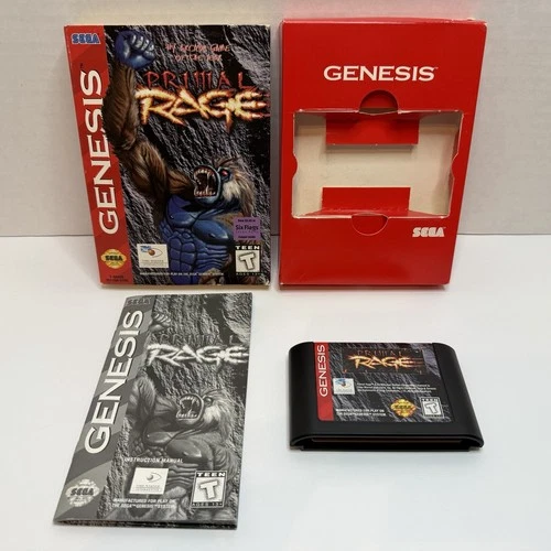 Primal Rage (Sega Genesis) W Box Protector Authentic CIB COMPLETE TESTED