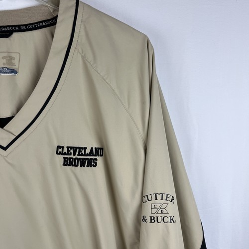 Cleveland Browns NFL Cutter & Buck Pullover Windbreaker Men’s XL Weather Tec Tan - Picture 8 of 16