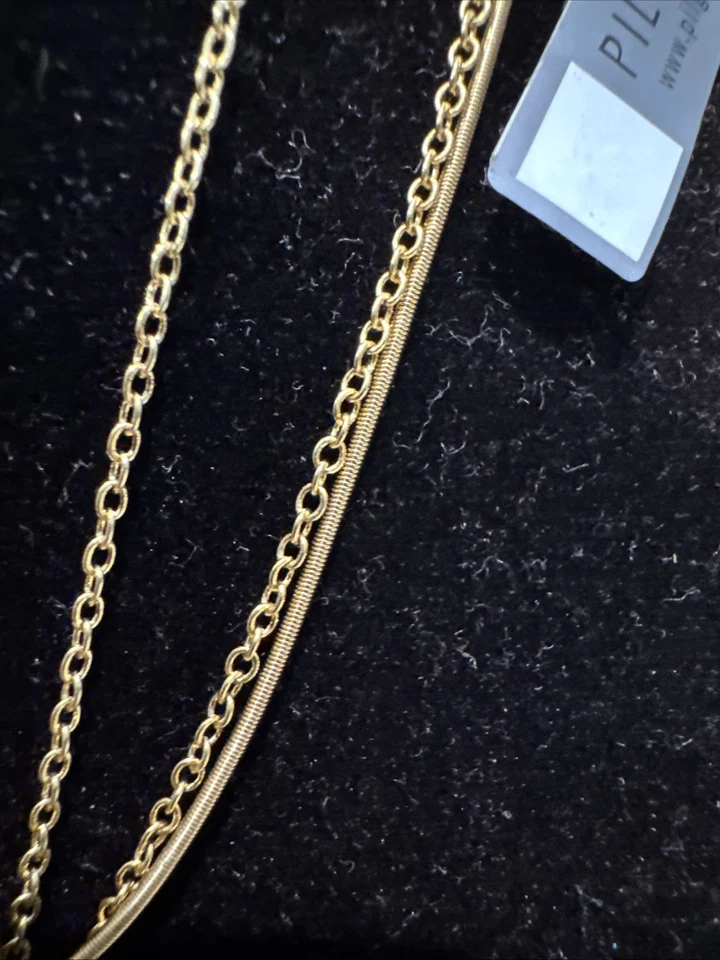 PEREGRINO Diseño Danés Cruz Colgante 3 Cadenas Collar Naranja Gargantilla Ajustable Foto 4 de 4