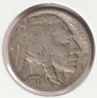 1937 US Indian Head Buffalo Nickel FULL DATE Rare 89 Year Old Collection Coin