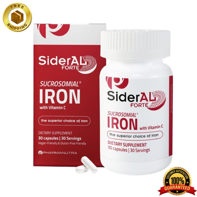 SiderAL Forte Iron Supplement   High Absorption Iron with Vitamin C - 30 Capsule