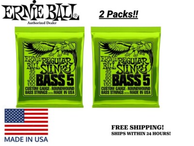 *2 SETS ERNIE BALL REGULAR SLINKY ELECTRIC BASS GUITAR STRINGS 2836 (5-STRING)*