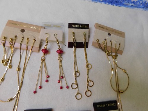 Group Chain Jewelry LOT Gold Plated Chains Necklaces Bracelets Earrings - Imagen 5 de 7