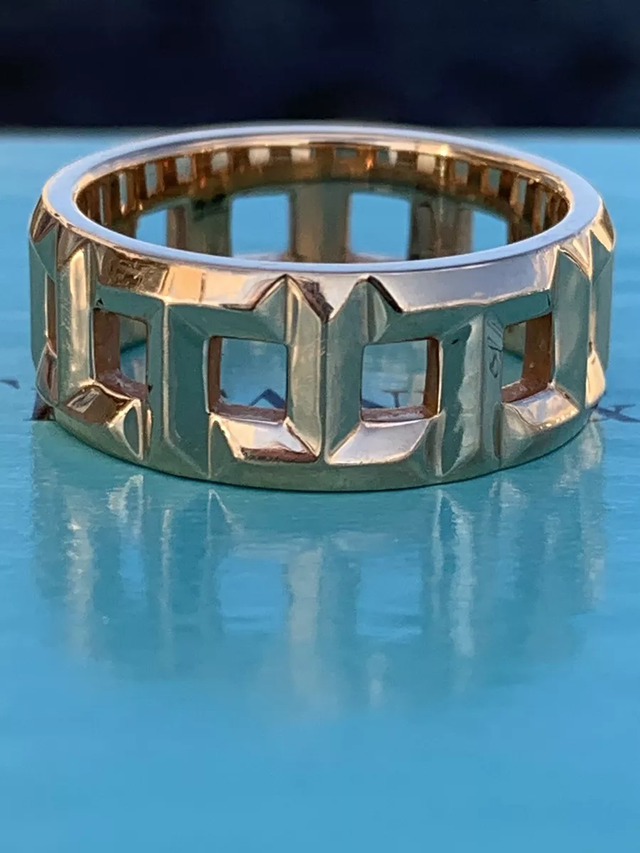 Tiffany Co 18K Rose Gold T True 8MM Wide Ring Band Size 5.75