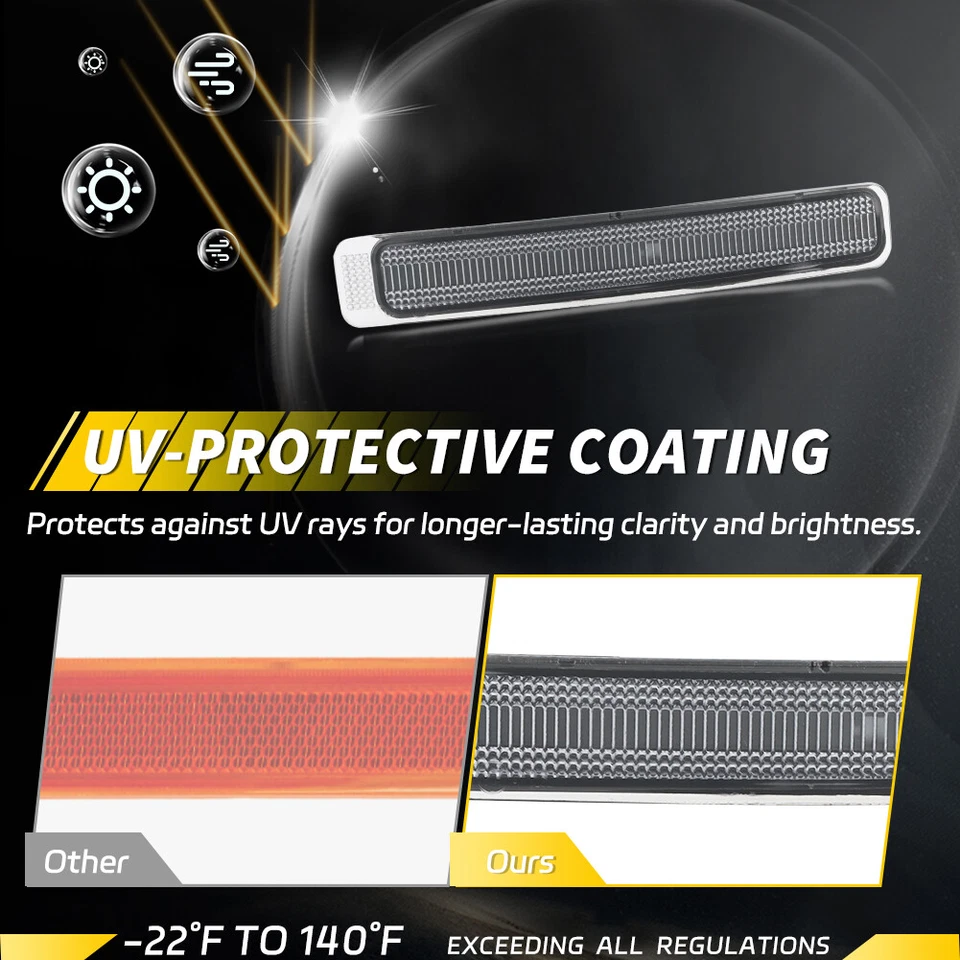 2X Clear Lens Front Side Marker Reflectors Lights For 2005-2007 Mercury Mariner - Image 3 of 4