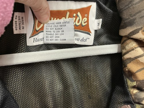 Gamehide Mossy Oak Camo Hunting Jacket Mens Size M Style 703 Full Zip & Snap - Picture 10 of 11