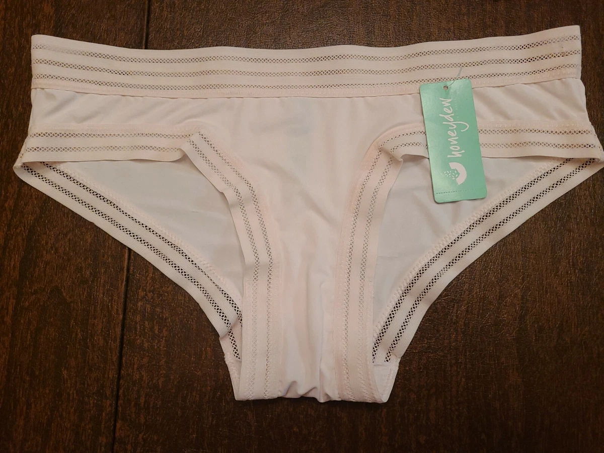 Culotte De Bikini Honeydew Taille Haute Avec Découpes - Taille S Rose Fushia - Nylon Et Dentelle, Neuf Sans étiquette