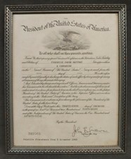 Old Vintage USN US Navy John L Sullivan Signed Appointment Certificate 1940s