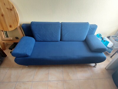 Schlafsofa mit Bettkasten und Kissen, gebraucht