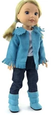 Turquoise Western Set for Wellie Wishers 14 1/2 inch Doll Clothes Girl
