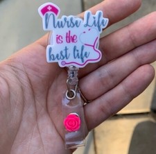Nurse Life Registered Nurse Badge Reel Badge Holder Retractable ID Handmade