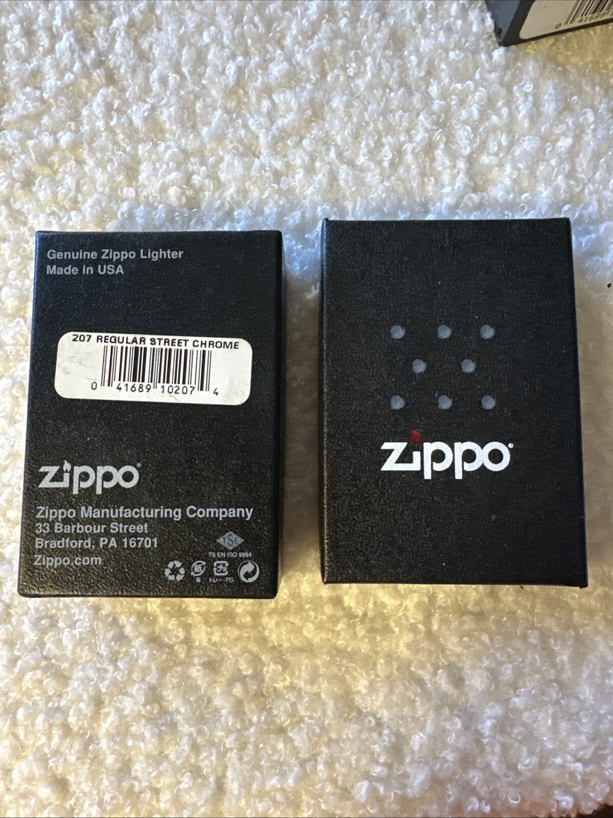 Zippo Reg. Street Chrome Lighter # 207. New In Original Box. Made In The USA