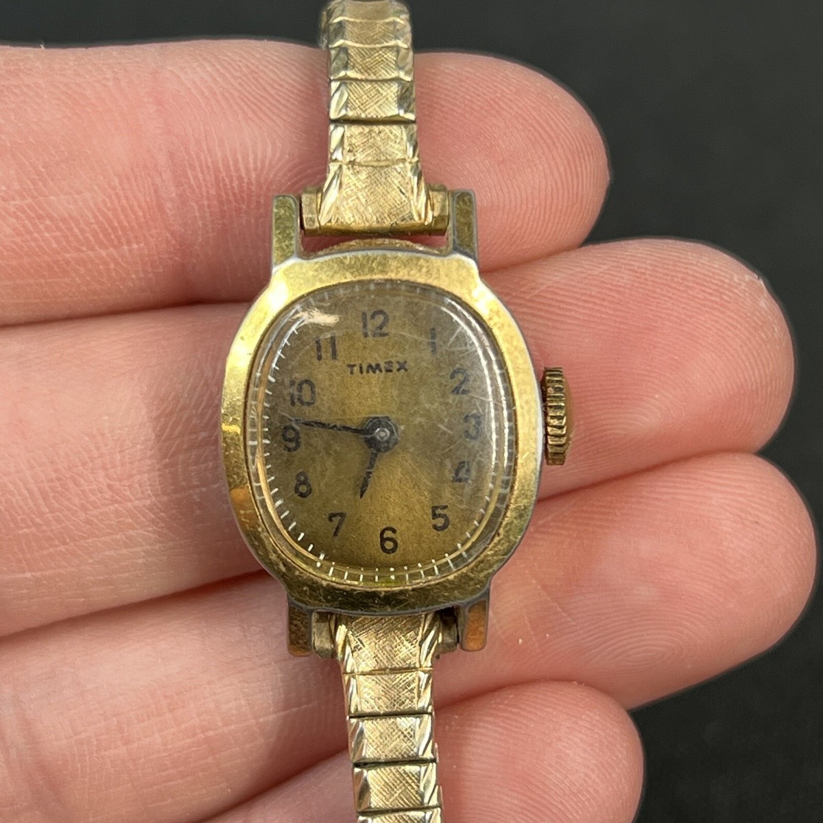 Vintage Timex Gold Tone Ladies Wrist Watch Military Time  display picture 1