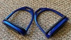 New Showman 4 1/2” BLUE English Stirrup Irons GLITTER Stirrups Pads — photo 3