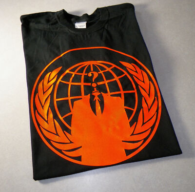 Anonymous Crest Anon T shirt tee orange legion expect us Protest