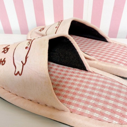 San-X Mamegoma Hausschuhe Zimmer Schuhe Set 2 rosa blau Meerestiere kariert Kawaii JP - Bild 18 von 24