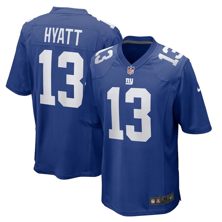 New York Giants Jalin Hyatt #13 Nike Men's Royal 2025 Official NFL