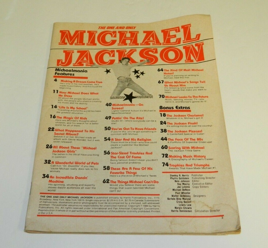 Vintage 1984 Michael Jackson The One and Only Michael Jackson