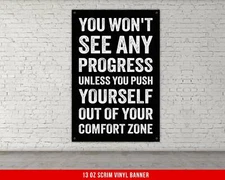 Home Gym Wall Art - Motivational Fitness Banner - Exercise Decor