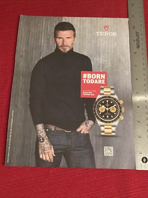 David Beckham for Tudor Black Bay Chrono S&G Watch 2019 Print Ad