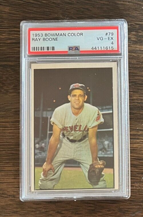 1953 Bowman Color #79 Ray Boone PSA 4 VG-EX Cleveland Indians