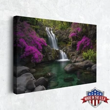 The Violet Grove Falls Wall Art, Canvas Print for Home Decor, Wall Decor Poster