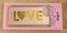 NWB Edie Parker Clear Silver & Gold Floating Love Phone Case Compatible 6s/7/8