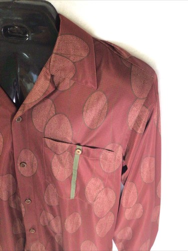 Vintage Patagonia Inyo Rhythm Long Sleeve Button Up Shirt Mens Medium Red - Picture 3 of 19