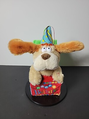 CUDDLE BARN Happy Flappy Birthday Puppy Dog Animated 13'' Plush Plays Beatles 