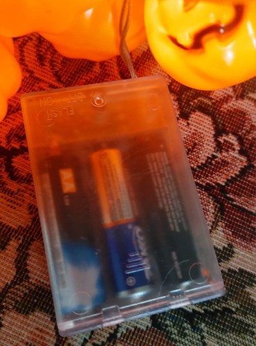 Halloween Pumpkin String Lights with Witch Hat, 20 LED Lights, Battery Powered - Picture 6 of 7