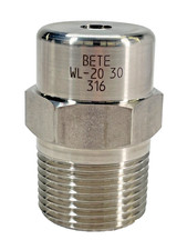 BETE WL-20 1" NPT Low Flow / Full Cone Spray Nozzle 316 Stainless Steel, 30-Deg.