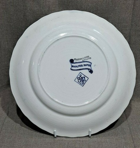 Rowland & Marsellus R & M 10" Blue & White Whirlpool Rapids Souvenir Plate - Picture 3 of 4