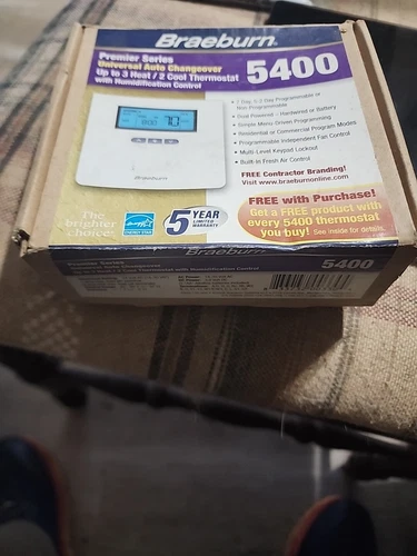 BRAEBURN 5400 UNIVERSAL AUTO CHANGEOVER THERMOSTAT W/ HUMIDIFICATION CONTROL