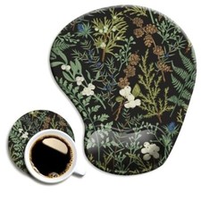 Ergonomic Mouse Pad with Wrist Support and Coaster,Mouse Pads Botanical Flowers