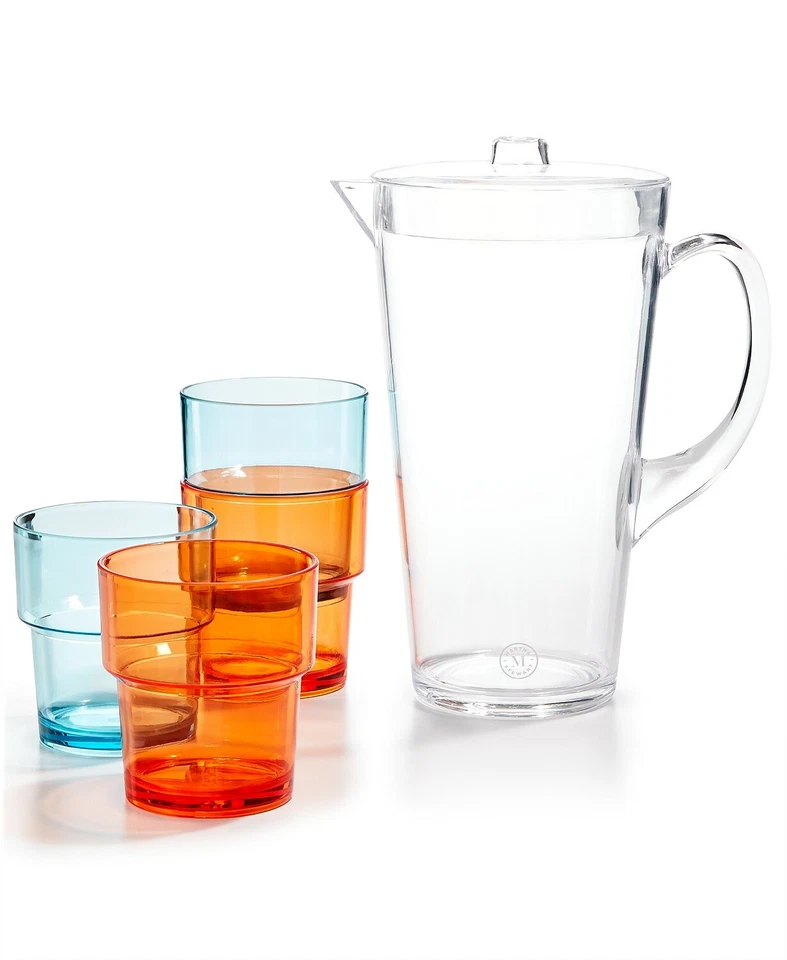 Juego de 5 vasos apilables y jarra de acrílico Martha Stewart Collection REG $50 Foto 2 de 4