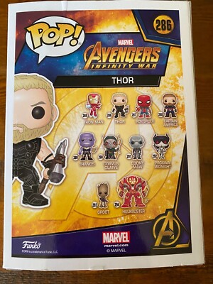 Funko Pop! Thor - Avengers Infinity War #286 - New in Box | eBay